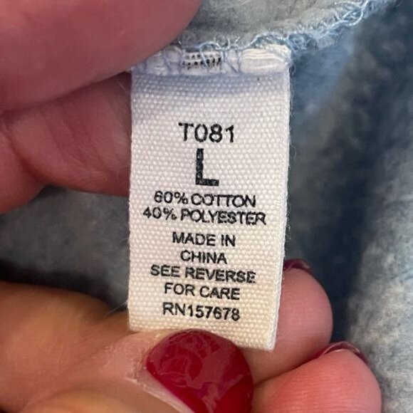 Reflex Burnout Oversized Sweatshirt Light Blue Comfy Loungewear Size Large - Picture 8 of 9